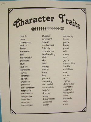Character Traits In Simple White Paper Just For You
