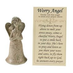 worry angels with prayer card i got this angel from a friend and it ...