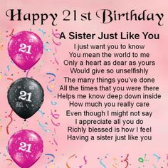 Cute Sister Quotes For 21st Birthday ~ 21 Birthday Quotes on Pinterest