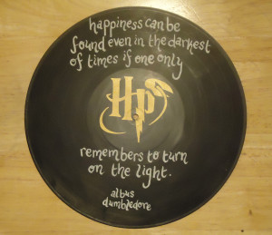 Albus Dumbledore Quote Painted Vinyl Record