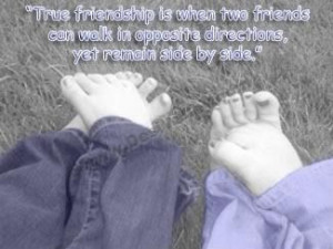 true Friendship is when two Friends can walk in opposite direction,yet ...