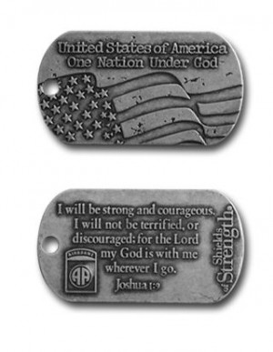 82nd airborne antique finish dog tag necklace