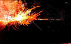 Orange sparks and flames wallpaper
