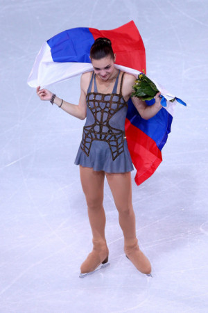 Adelina Sotnikova Gold medalist Adelina Sotnikova of Russia celebrates