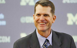 Jim Harbaugh is introduced as Michigan's new head coach on Tuesday ...