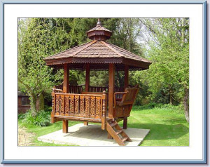 unique garden feature: a genuine Thai wooden house made completely ...