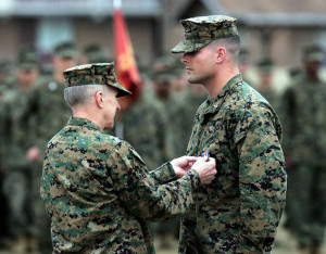 Marine Corps Captain Brian Stann receiving his Silver Star in March ...