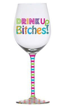 Wine Glasses with Sayings | ... 16oz Frosted Wine Glass Slant Bright ...