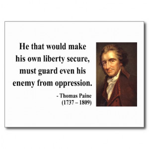 Thomas Paine Quote 3b Postcard