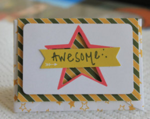 Awesome Green and Pink Chevron Star Handmade Card ...