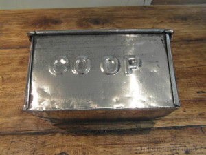 Original Vintage Bread Tin, advertising the CO-OP. Measure approx. 21 ...