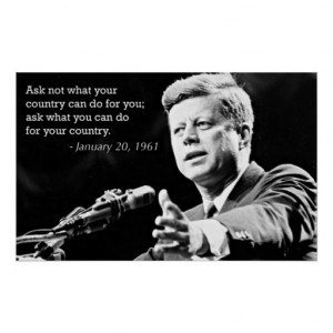 John F Kennedy Motivational Quotes Poster