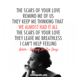 Adele love quote quotes scars