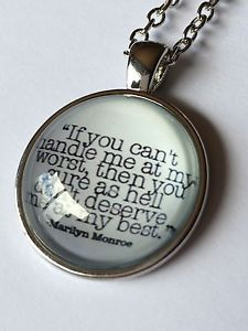 Details about Famous Quote Glass Cabochon Dome Pendant. Silver Plated ...