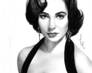 ... Elizabeth Taylor, GICLEE PRINT wall art, black and white, 8x10 or