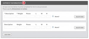 Help Center - Expedited Rate Quote Request
