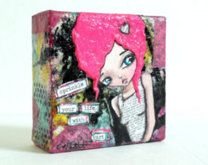 Mixed Media Grunge Girl Mini Canvas Art Quote Original & One Of A Kind ...