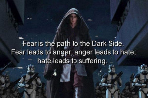 Movie star wars quotes and sayings fear anger hate suffer