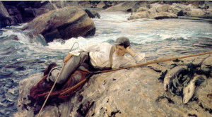 Fishing Paintings. John Singer Sargent - On His Holidays