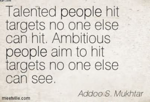 Talented People Hit Targets No One Else Can Hit. Ambitious People Aim ...