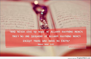 Never Give Up Hope (Quran 12-87 - Surat Yusuf) - Islamic Quotes About ...