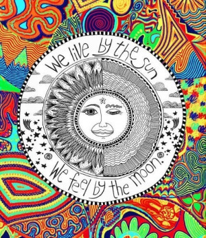 color, hippie, hipster, moon, sun