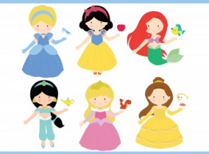 Princesses Clip Art / Disney Princesses ClipArt / Princesses Clip Art ...