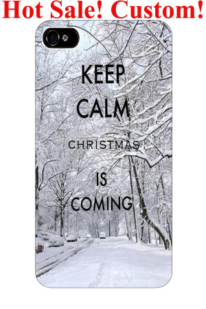 keep calm and christmas is coming quote snow white forest print hard ...