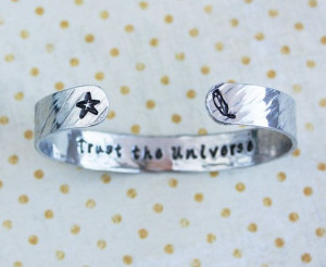 Trust the Universe quote bracelet star and feather by ZennedOut, $29 ...