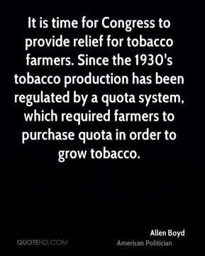 Allen Boyd - It is time for Congress to provide relief for tobacco ...