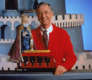 Fred Rogers on the set of his television show 