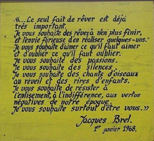 Rêverie de Jacques Brel