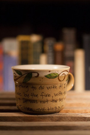 ... Tolkien Quote Mug - Bilbo Baggins - Short teacup mug with vine art. $