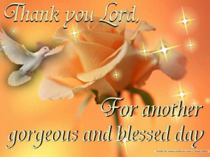 Thank you Lord for another gorgeous and blessed day.The Lord ...