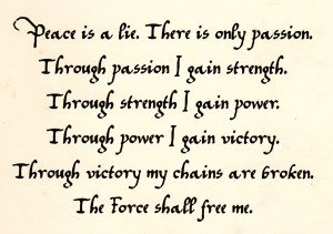 The Code of the Sith, as penned by Sorzus Syn herself around 6,900 BBY