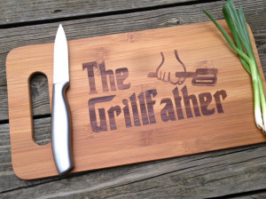 THE GRILL FATHER Engraved Cutting Board 14 X 7.5 Gift for Dad Fathers ...