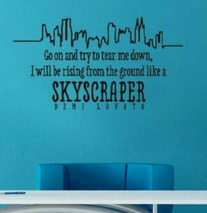 Skyscraper lyrics wall decal