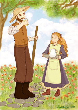 Saint Therese and her father by artelizdesouza