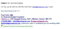 Quote - Fast Data Integrity , completes a 3 day job in less than 1.5 ...