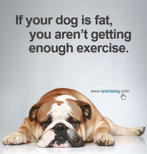 ... is fat, you aren't getting enough exercise #spartadog #dogs #quotes