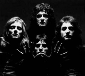 ... the top: Brian May , John Deacon, Freddie Mercury and Roger Taylor