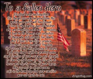 To a Fallen Hero Memorial Graphic Glitter Graphic Comment