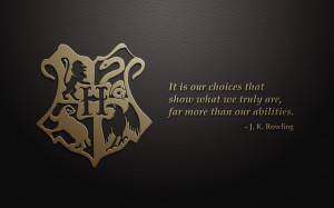 Hogwarts crest with quote by kybrdgal