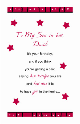 son in law cover verse to my son in law david it s your birthday ...
