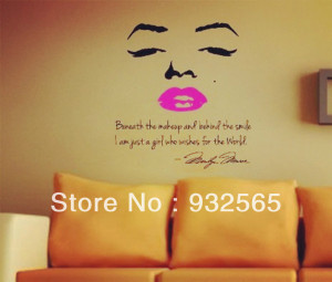 Sexy lips wall quotes Letter and Marilyn Monroe lips Wall Sticker Sofa ...