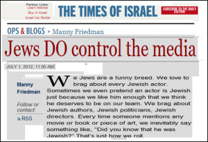If you think that Jews have too much power in the media, then you ...