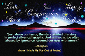 Just above our terror, the stars painted this story in perfect silver ...