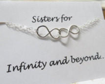 ON SALE Sisters Infinity Bracelet & Card SET, Double Infinity, Sister ...