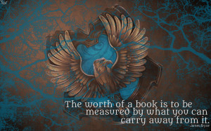 HP Wallpaper : Ravenclaw Lightning (with quote) by TheLadyAvatar