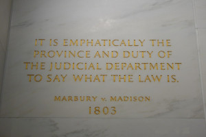 Description Plaque of Marbury v. Madison at SCOTUS Building.JPG